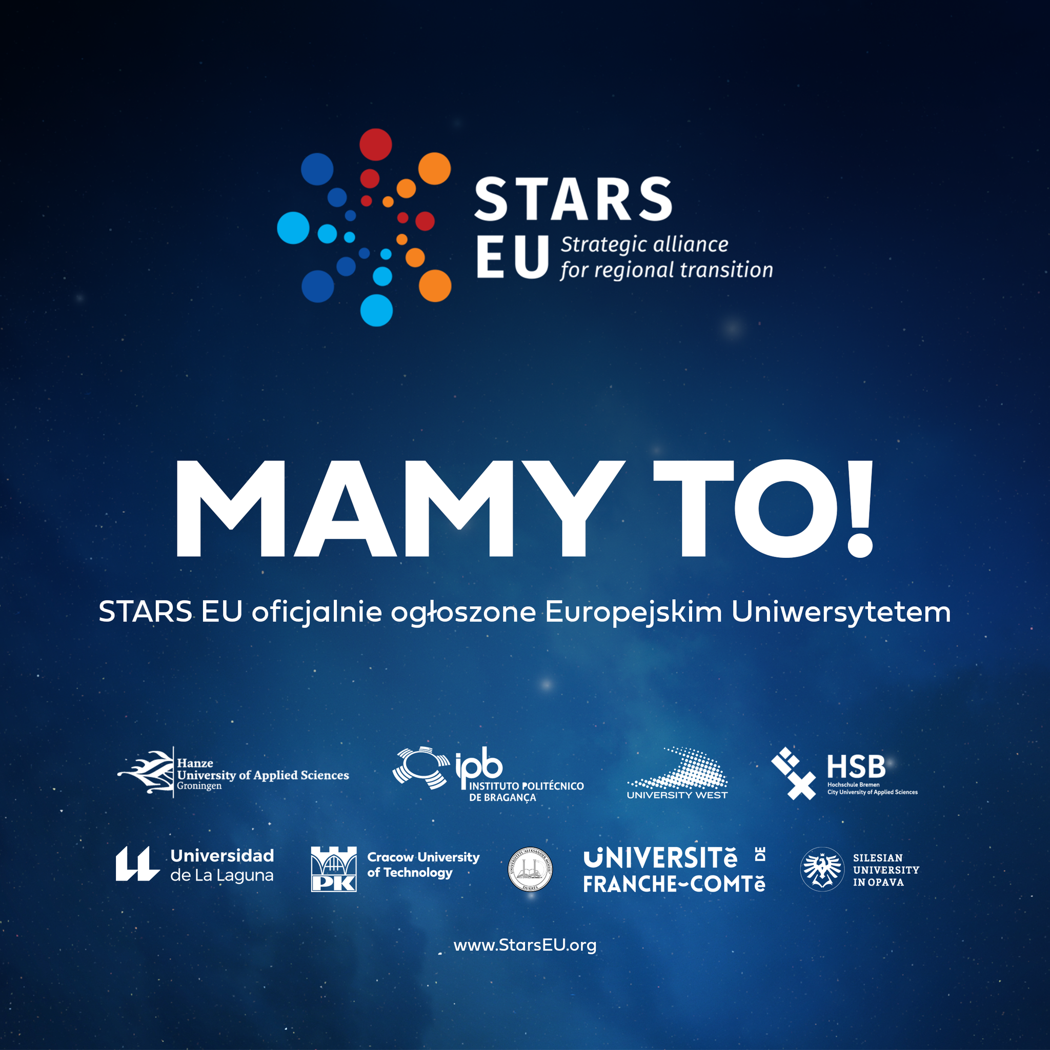 Ponad 12 milionów euro dla sojuszu uniwersytetów europejskich STARS EU z udziałem Politechniki Krakowskiej!