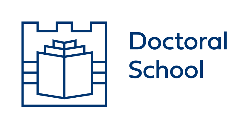 asymetryczne logo Szkoły doktorskiej do stosowania wraz z logo Politechniki Krakowskiej