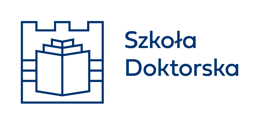 asymetryczne logo Szkoły doktorskiej do stosowania wraz z logo Politechniki Krakowskiej