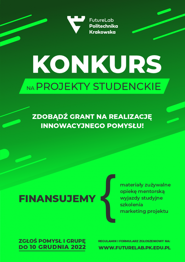 Kolejna edycja konkursu FutureLab PK na projekty studenckie trwa! Zgłoszenia do 10 grudnia