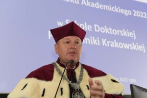 Inauguracja roku akademickiego 2022/23 w Szkole Doktorskiej. Przemawia prorektor ds. nauki prof. Dariusz Bogdał