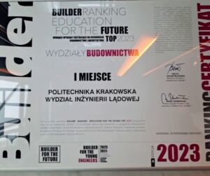 Dyplom dla Wydziału Inżynierii Lądowej