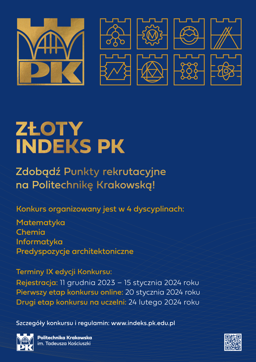 Do 15 stycznia trwa rejestracja do konkursu „O Złoty Indeks PK”. Na maturzystów czekają dodatkowe punkty w rekrutacji